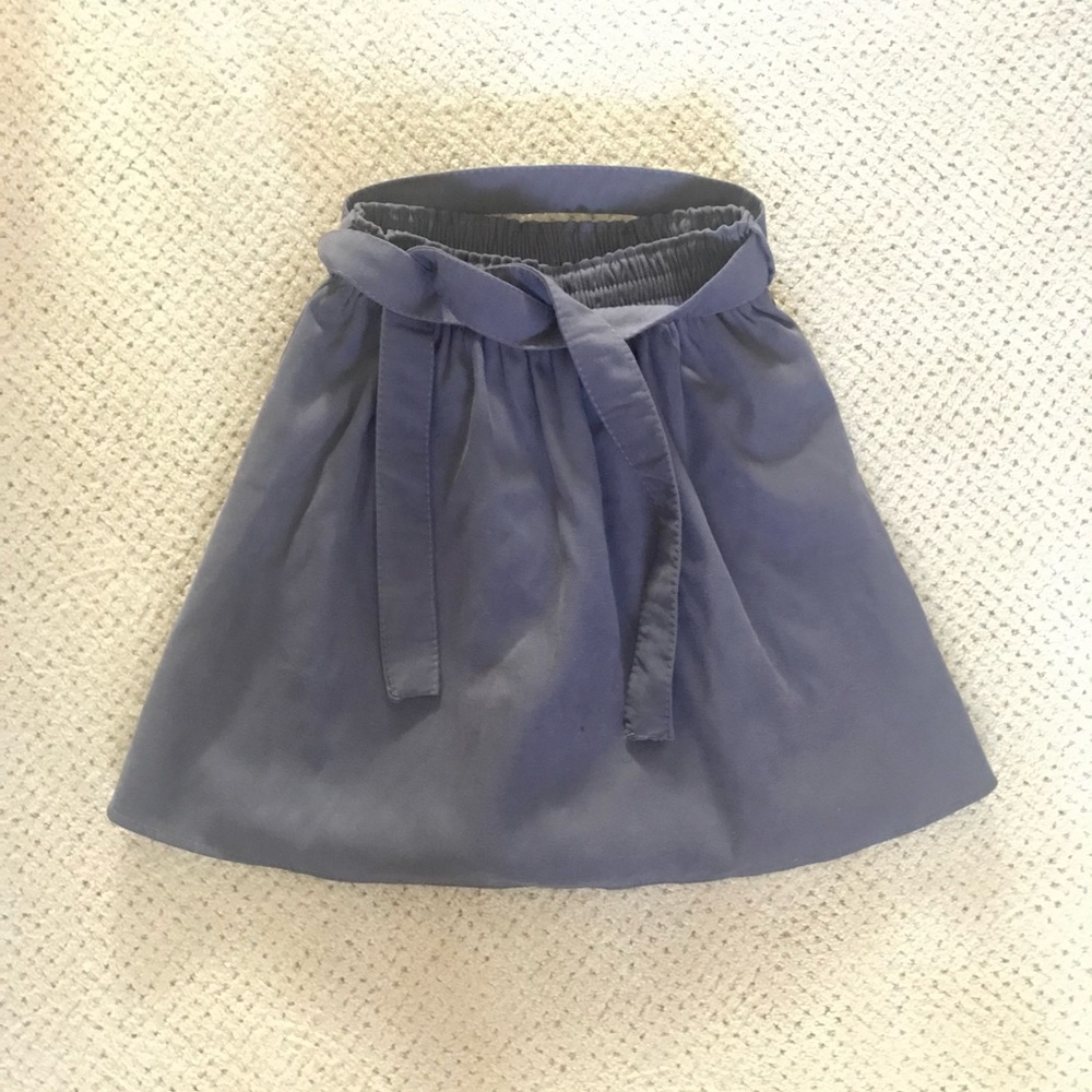 NWOT Gray-purple mini skirt/sukapan with tie belt and shorts underneath